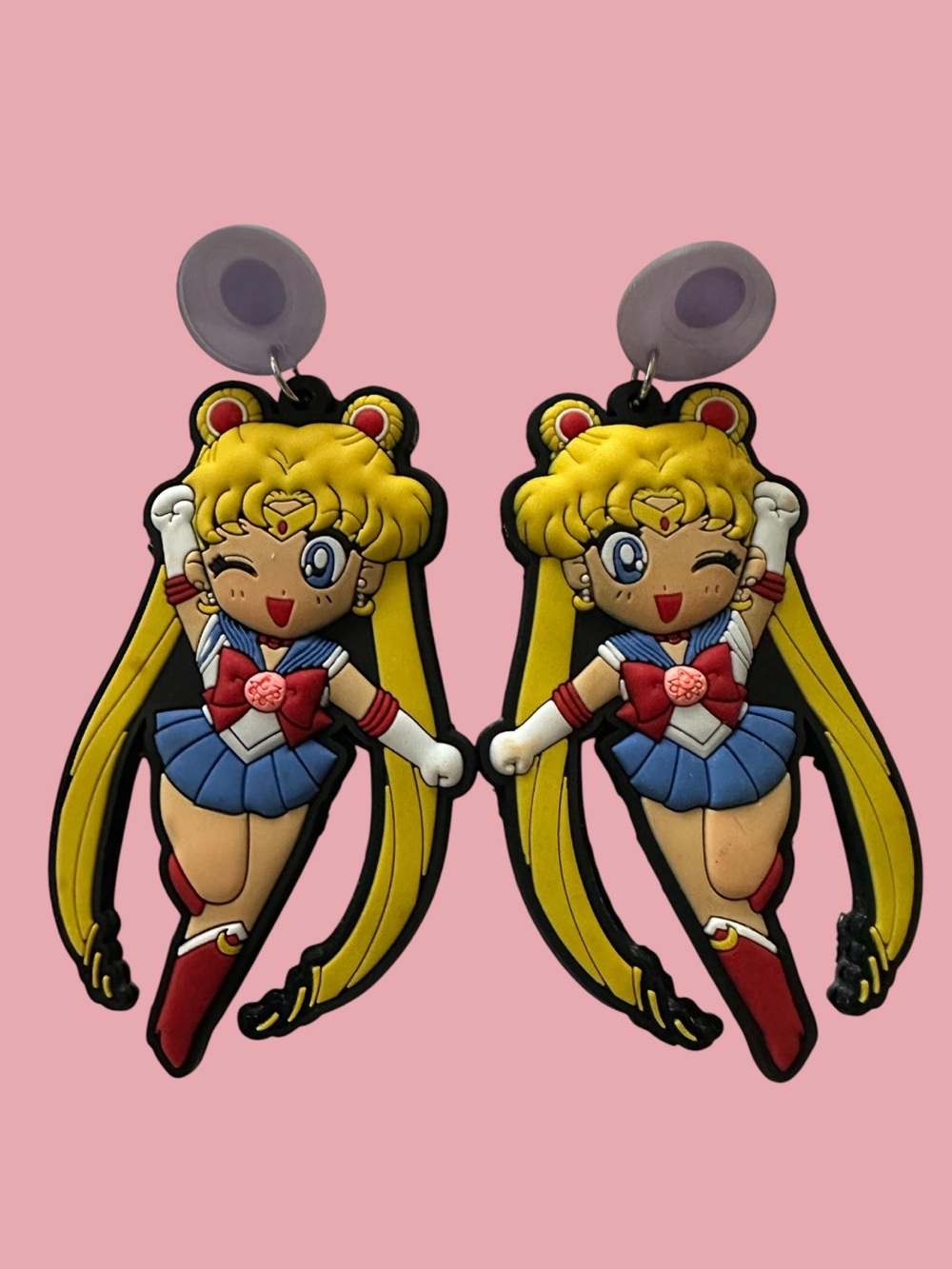Sailor Moon-Inspired Yellow & Blue Drop Earrings NEW WITHOUT TAGS